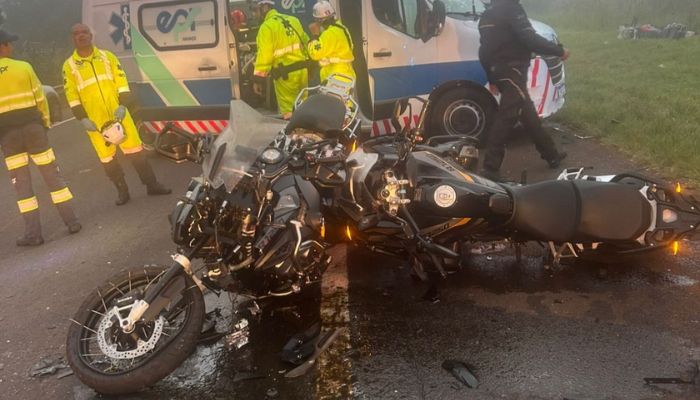 Guaraniaçu - Acidente envolvendo três motos e um carro deixa sete pessoas feridas